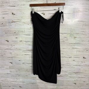 Le Chateau Black Strapless Dress ruched size xl